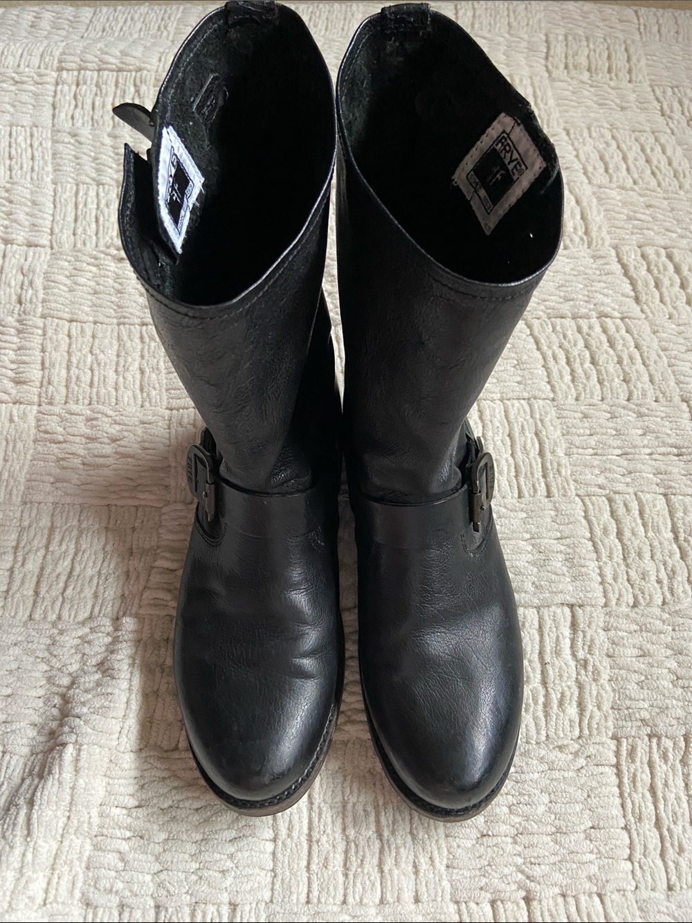 Frye Vintage Veronica Moto Engineer Harness Boots 8.5 Black - Picture 3 of 16